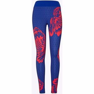 LikeNEW! TORY BURCH Soho Floral Leggings, Red/Blue